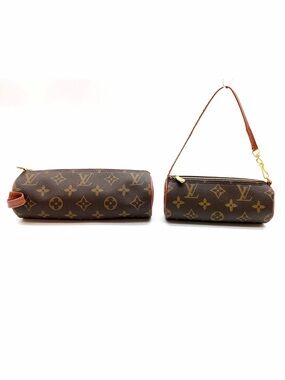 Authentic Louis Vuitton Monogram Trousse Ronde 20 + Mini Papillon Pochette Duo